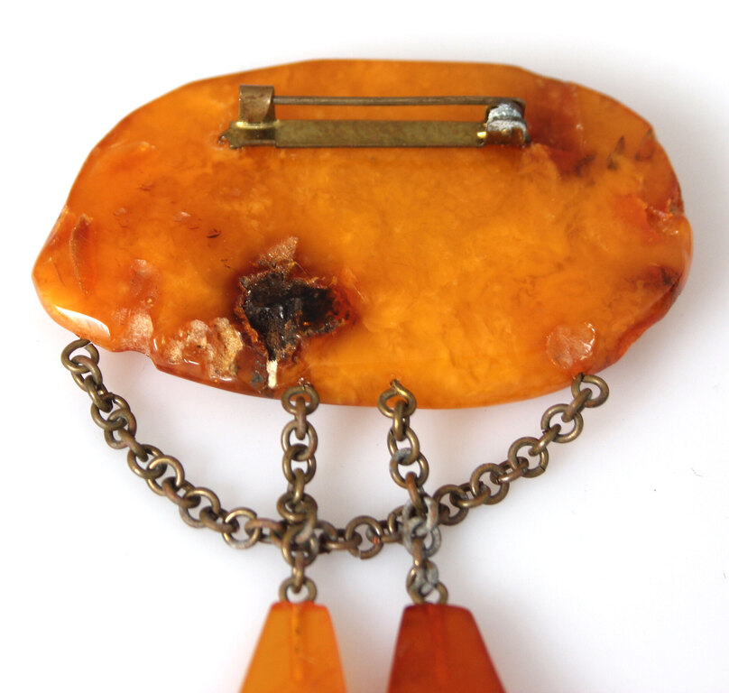 100% natural Baltic amber brooch