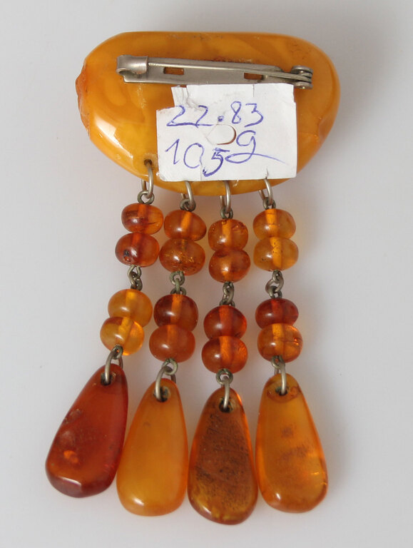 100% natural Baltic amber brooch