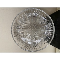 crystal round serving dish