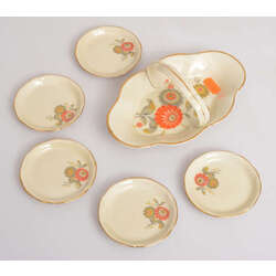 Kuznetsov porcelain sweet dishes set 1+5