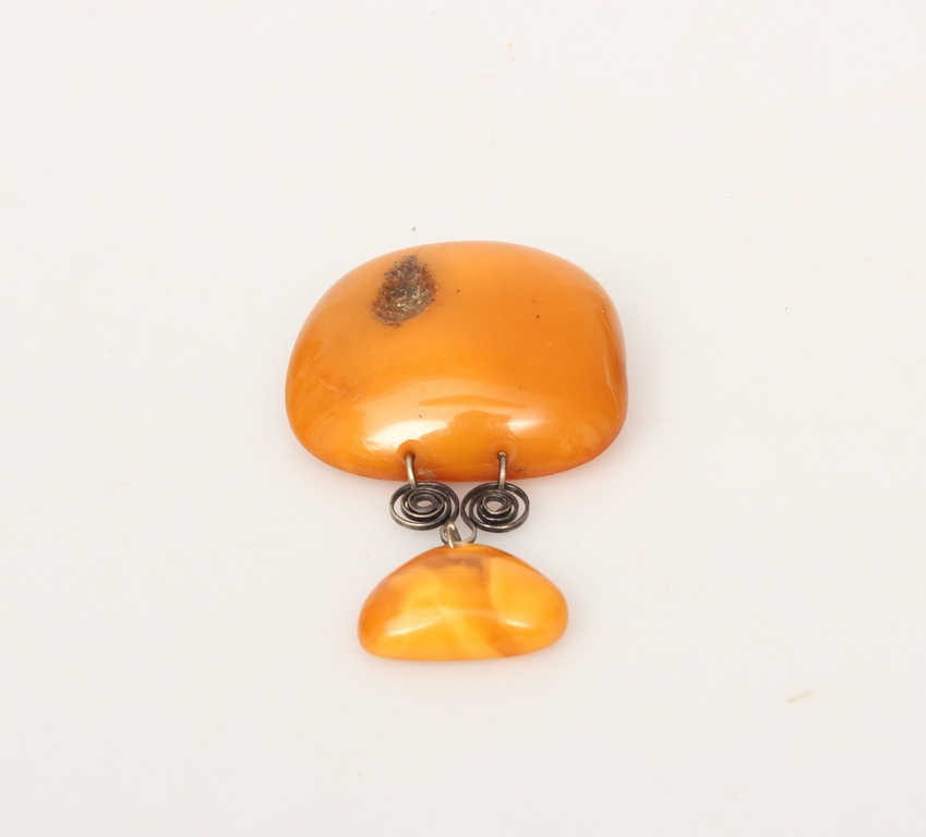 100% natural Baltic amber brooch