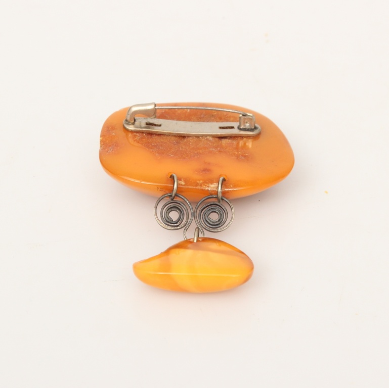 100% natural Baltic amber brooch