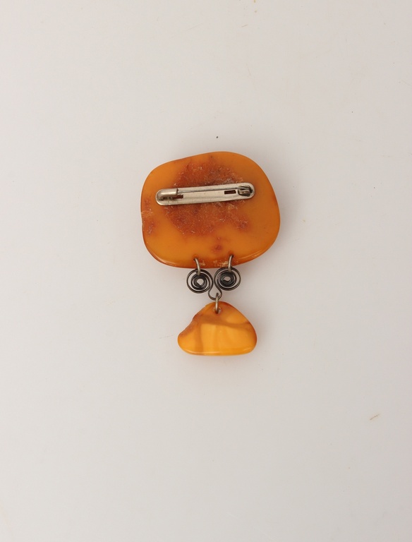 100% natural Baltic amber brooch