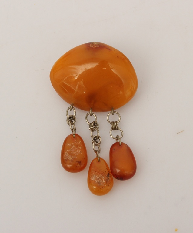 100% natural Baltic amber brooch