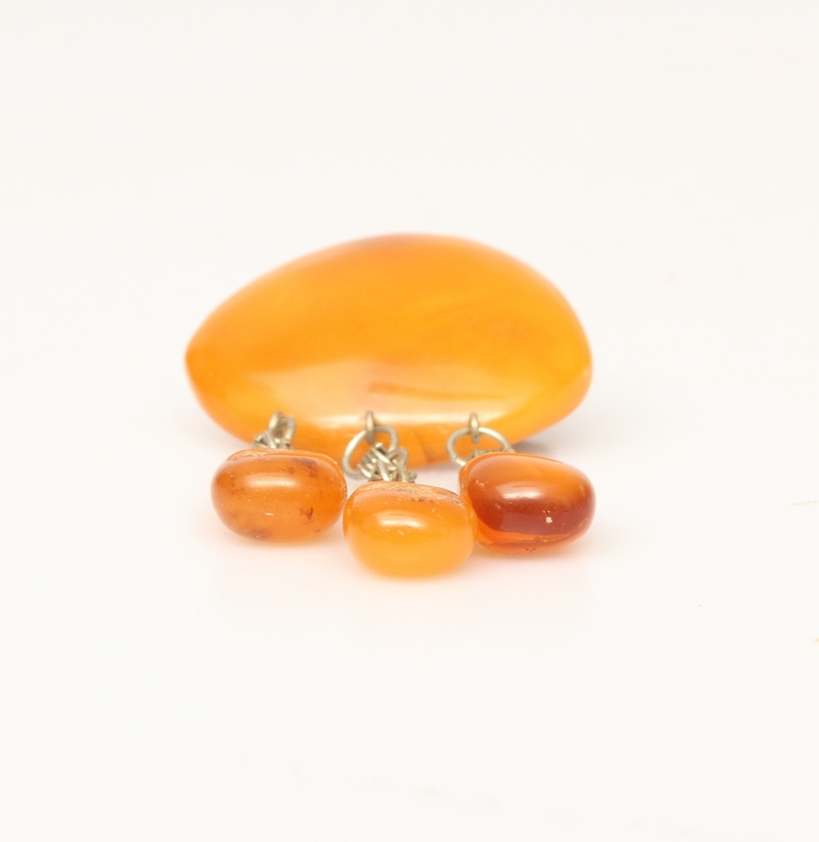 100% natural Baltic amber brooch