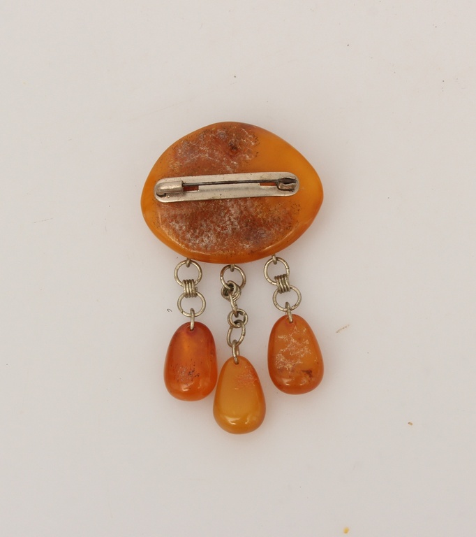 100% natural Baltic amber brooch