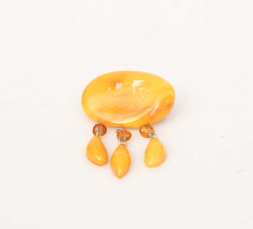 100% natural Baltic amber brooch