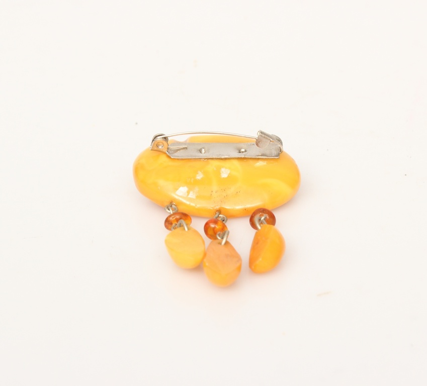 100% natural Baltic amber brooch