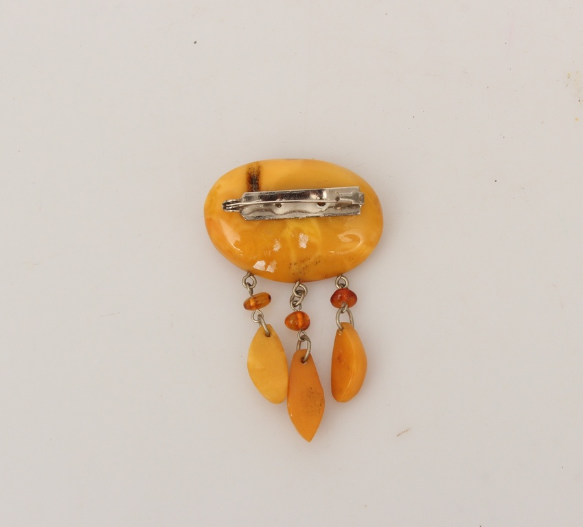 100% natural Baltic amber brooch