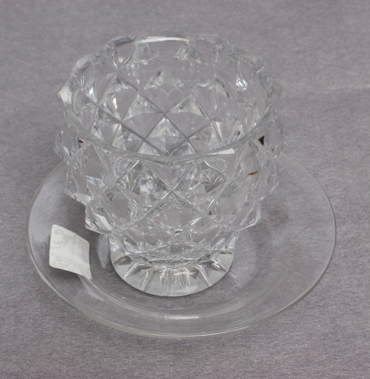 Baccarat crystal set - bowl and saucer