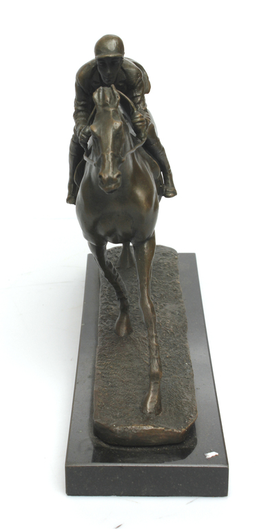 Bronze figure on marble base 