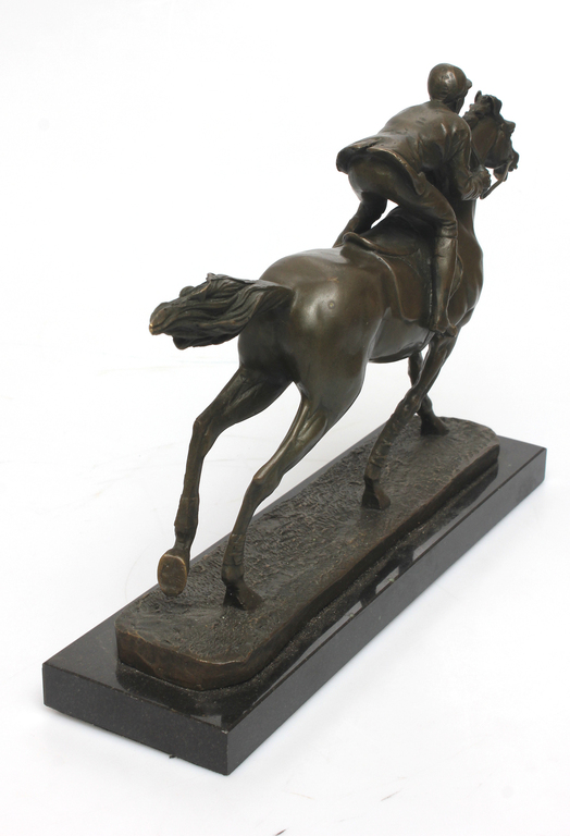 Bronze figure on marble base 