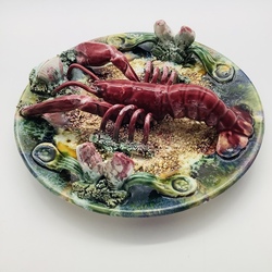 Russian Empire. Dish with Lobster. Excellent preservation. 19th century.