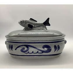 Large terina for fish.Steingood.Hand painted and rare hallmark.Germany.Pre-war.