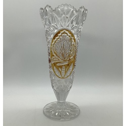 Crystal vase, Bohemia, Hand carved, No chips. 30-40 years old.