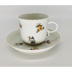 P. Donath Silesian Porcelain factory chocolate cup & saucer. The mark dates it to 1896 to 1916. No chips or cracks. 