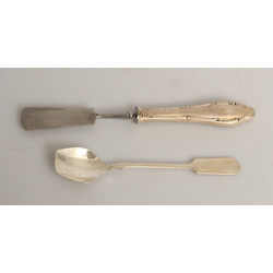 Silver spoon, tableware with silver handle