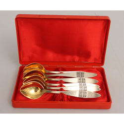 Silver teaspoons with blackening 6 pcs. in a red box