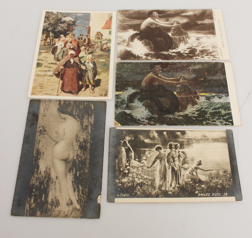 Postcards with painting reproductions 9 pcs.