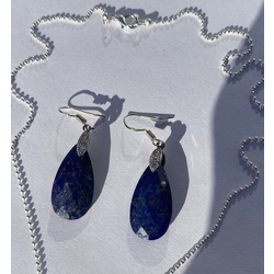 Set of earrings and pendant. Natural stones - Lapis Lazuli.