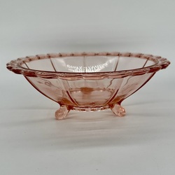 Salad bowl and pink glass from the Great Depression 