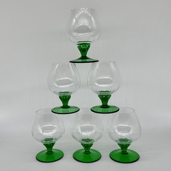 Crystal cognac in art deco style with glass legs 