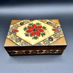 Folk crafts. Abramtsevo, box. Hand-painted. Mid-last century. USSR. Excellent preservation