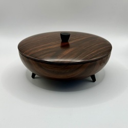 Bauhaus.Germany.Ring box on graceful legs.Metal wood effect