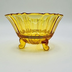 Ilguciems. Glass vase on claws. Amber glass. Excellent preservation. Latvia