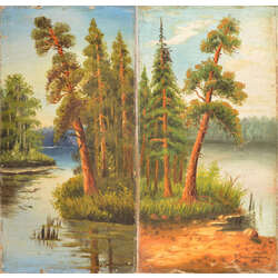 Pine trees. Diptych