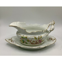 Large gravy boat SMP.Biedermeier.19th century.Hand painted.Excellent preservation.