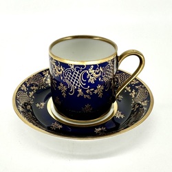 Coffee couple from the GDR. 1980. Cobalt with gold. 