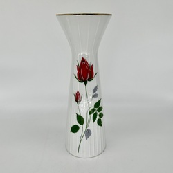 Handmade porcelain vase. Relief porcelain and hand painted 