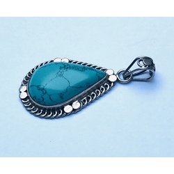 Vintage silver pendant with Turquoise stone. 925 proof. 