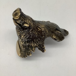 Antique bronze tip “Boar” for a hunting stick or chair. Russian Empire. Very beautiful detailing