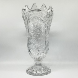 Large, crystal vase in the shape of “Stone Flower” Butterfly.  Art Decor. Old in excellent condition. heavy crystal.