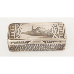 Silver tobacco box with blacking