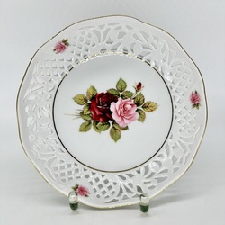 Schumann fruit plate made of slotted porcelain “Pink Bouquet” 