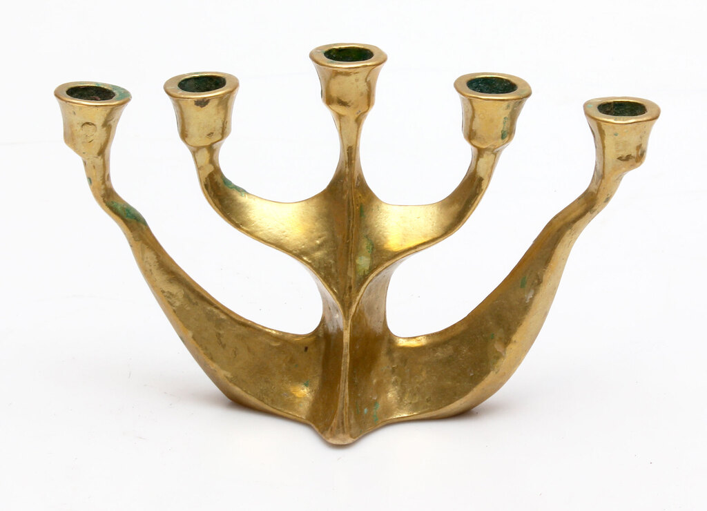 Art Nouveau bronze Menorah