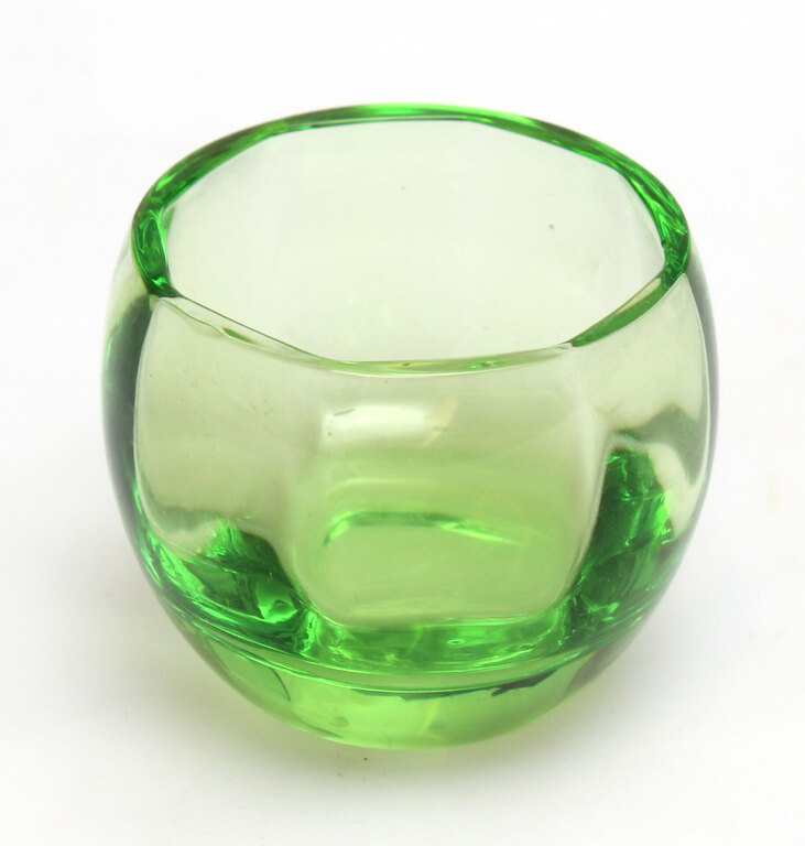 Green glass glasses (5 pcs) for liqueur