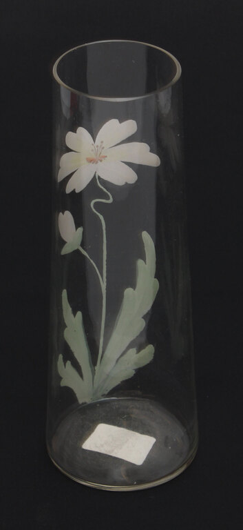 Art nouveau glass vase with painting
