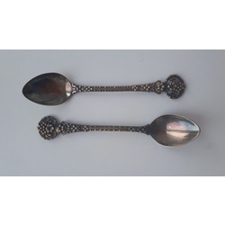 Silver spoons (2 pieces), 916 proof, blackening, Tallinn jewelry factory