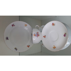 Porcelain cup, saucer, cake plate