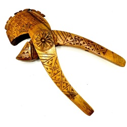 Latgale (Latvia) handmade nut cracker. Oak. Handmade and Latvian national pattern.