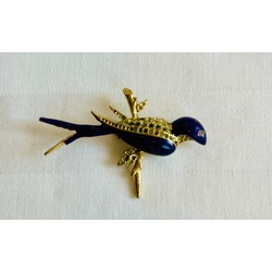 Swallow.Antique enamel brooch on a bronze base.Russia, last century.