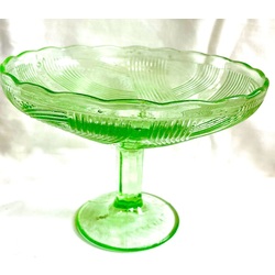 Fruit bowl on leg. Impact-free pressed glass.