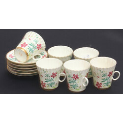 Porcelain cups and saucers for six people