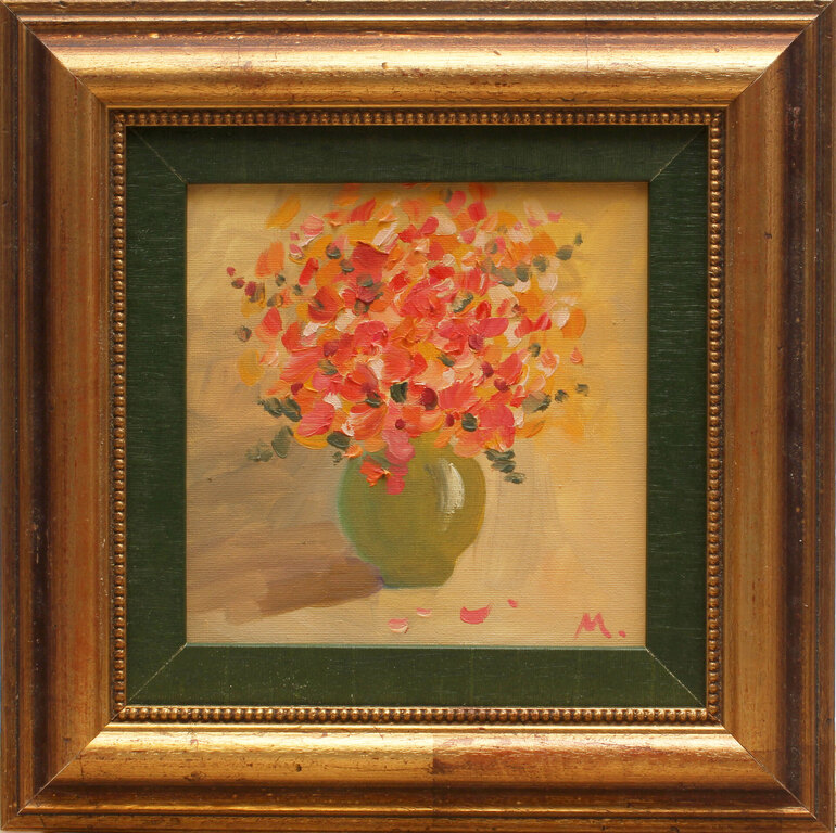Flowers in the green vase