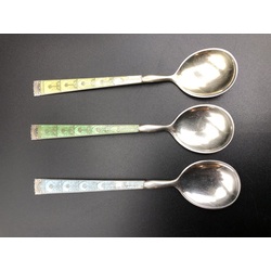 Set of 3 silver coffee spoons 