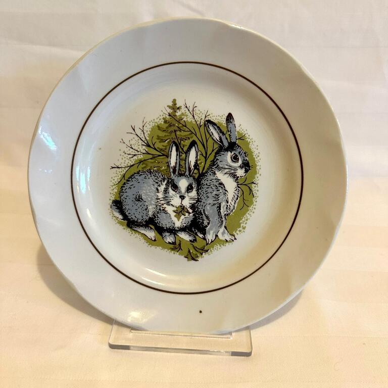 Plate from the children's tableware collection. Riga Porcelain Factory. Very rare decal in excellent condition.